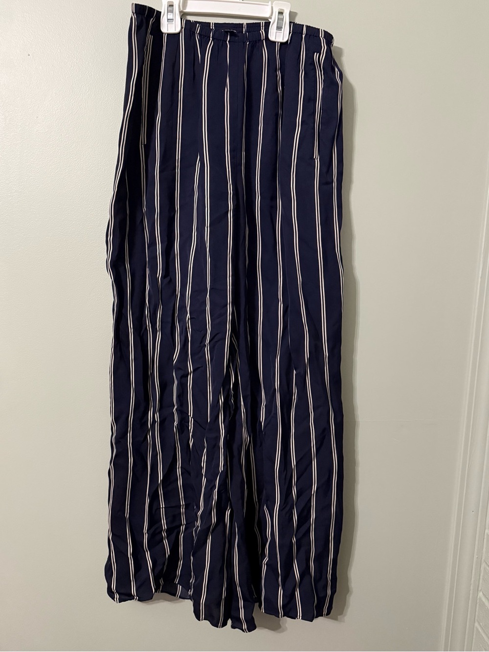 J. Crew Cosmo Pant Navy Blue Pants with White Vertical Stripes